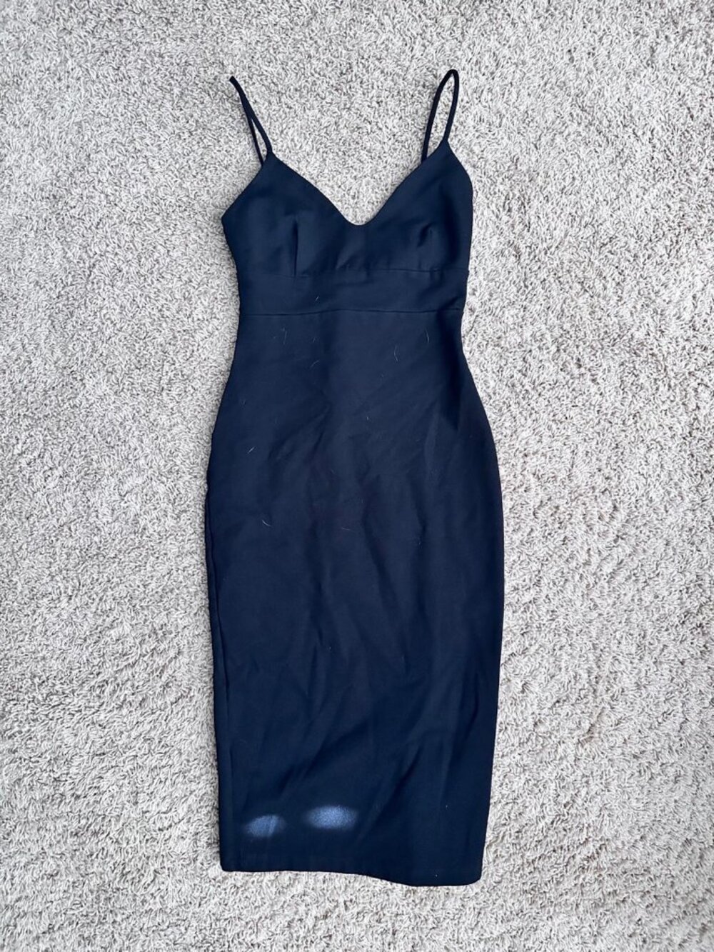 Lulus Black Fitted Midi Dress